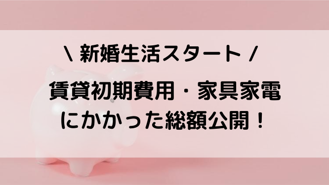 新婚生活スタート 賃貸初期費用 家具家電にかかった総額公開 Akaの生活家計簿